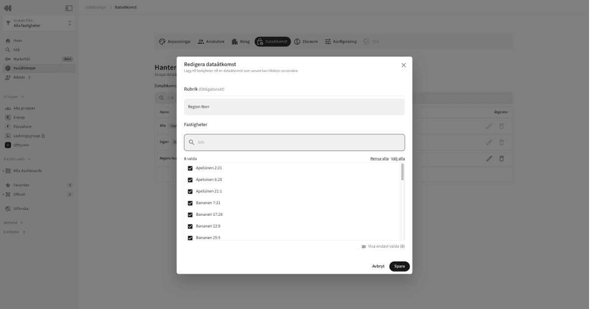 Documentation: Settings > Data access 3